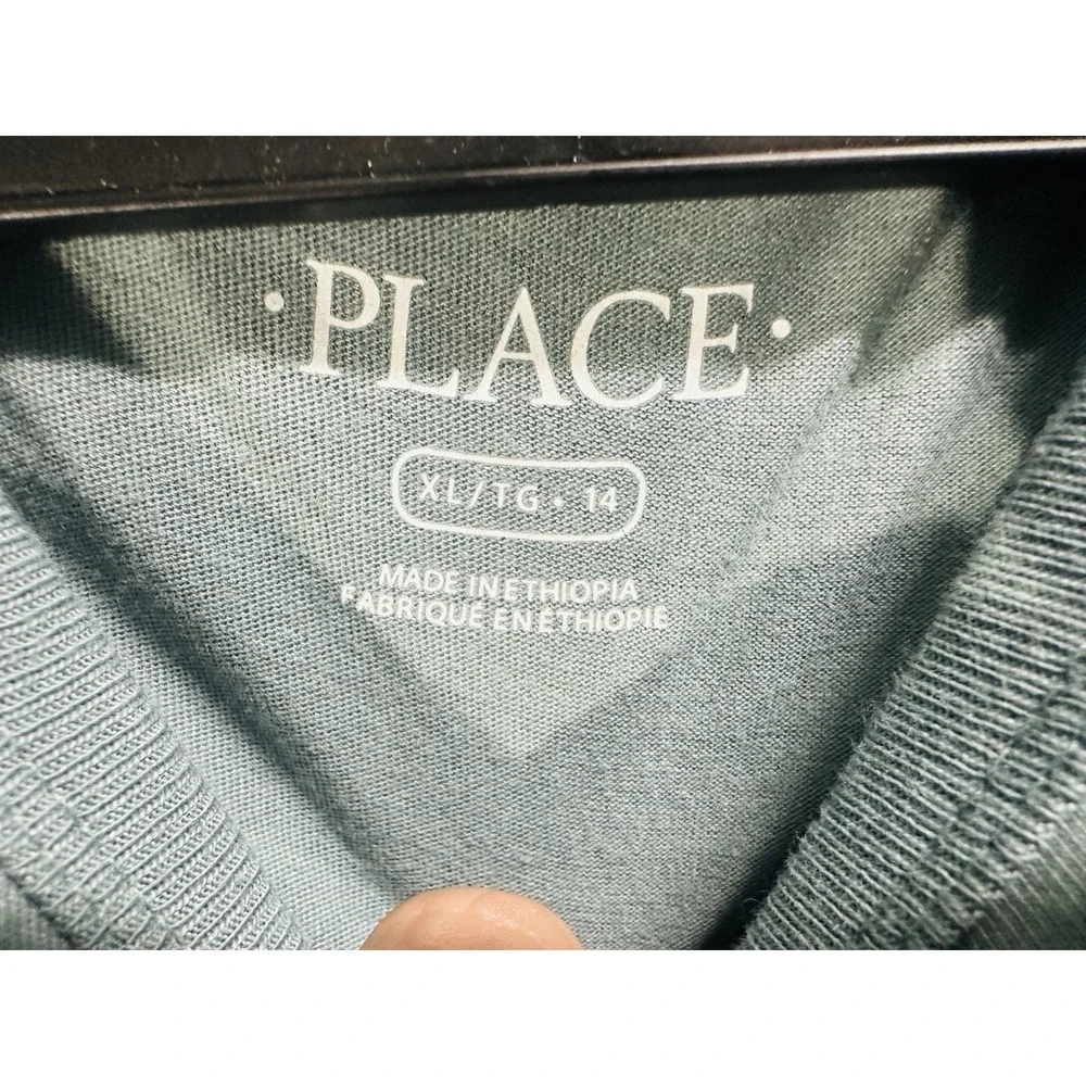 The Children's Place Boys Graphic T-Shirt Size 14 Gray Regular Crew Neck Gaming